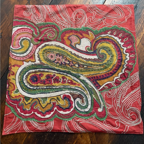 Pottery Barn Other - Pottery Barn Paisley Pillow Cover - Red, Green, Yellow